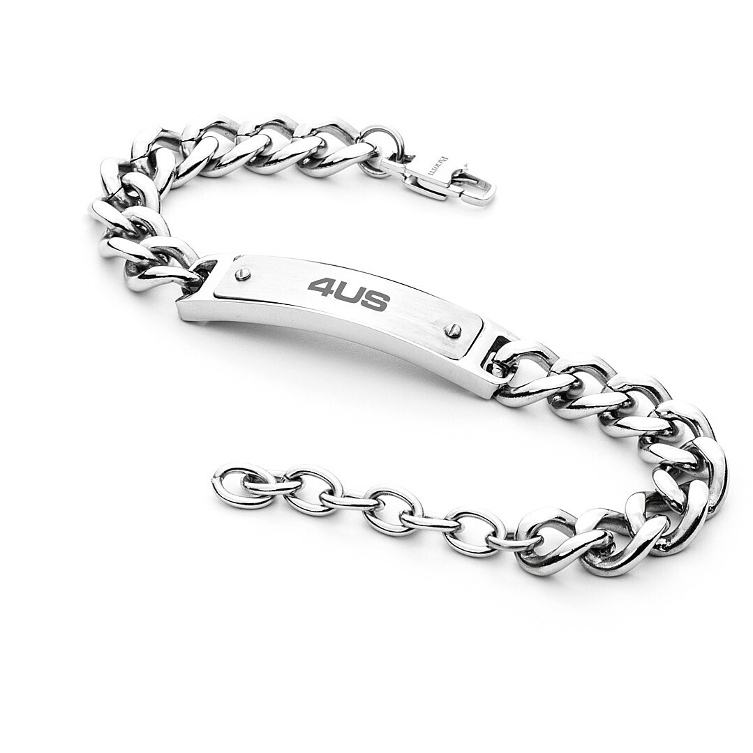 Cesare Paciotti 4Us Bracciale Placca Silver Grumetta