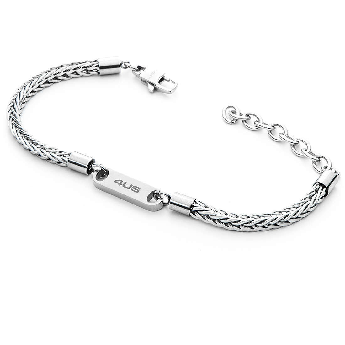 Cesare Paciotti 4Us Bracciale Maglia Silver Placca Silver