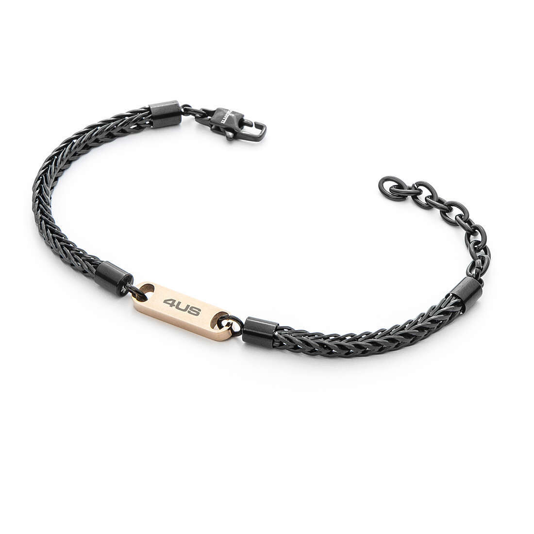 Cesare Paciotti 4Us Bracciale Maglia Nero Placca Nero