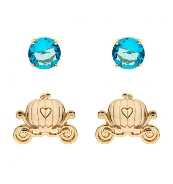 Disney Orecchini Argento Set Carrozza Punto Luce