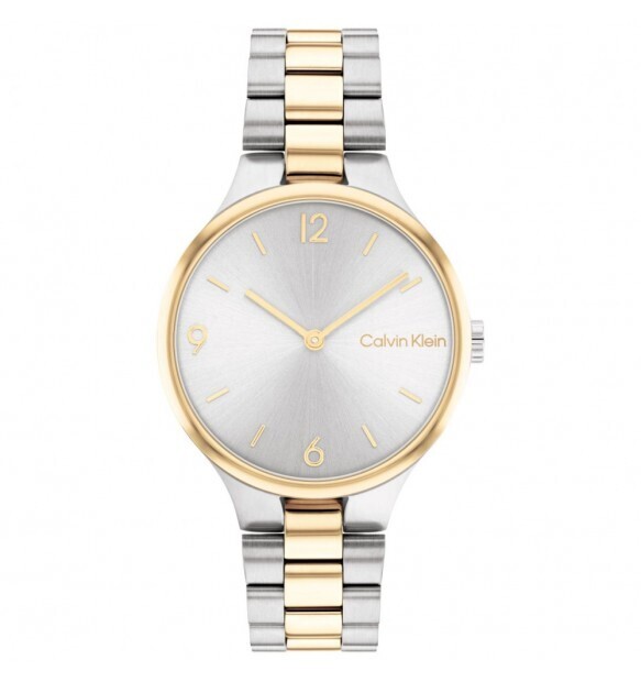 Calvin Klein Orologio Bianco Cinturino Acciaio e Dorato