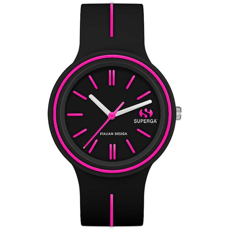 Superga Orologio Medio Nero Fucsia