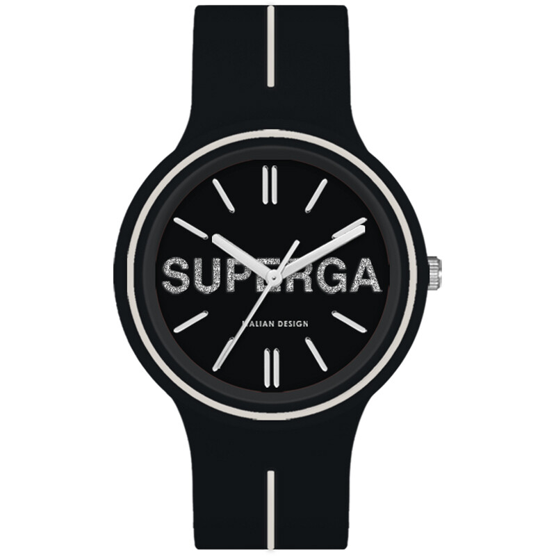 Superga Orologio Medio Nero Bianco Logo