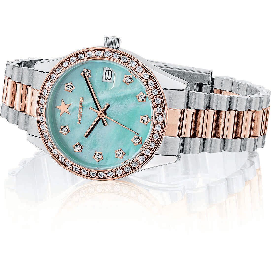 Hoops Orologio Super Luxury S&amp;G Madreperla Verde acqua