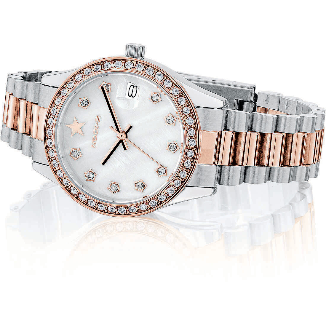 Hoops Orologio Super Luxury S&amp;G Madreperla Bianco