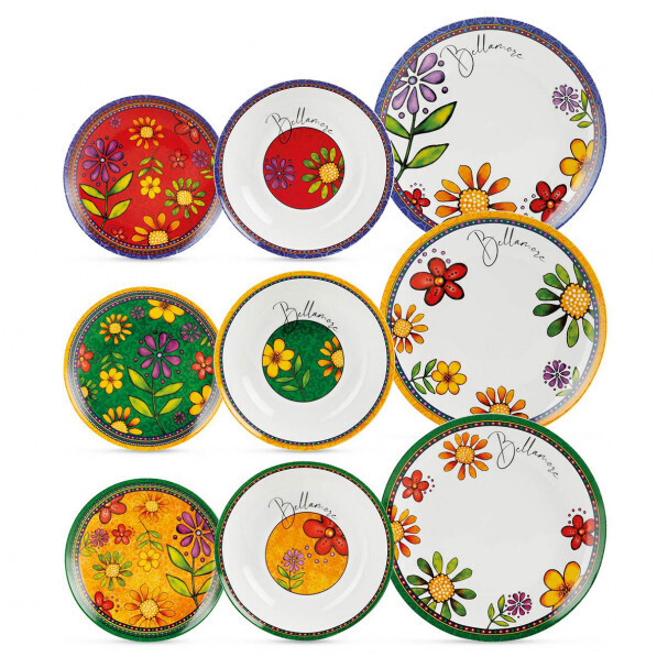 Servizio di piatti 18 pezzi in porcellana Bellamore Servizio di piatti 18 pezzi in porcellana Bellamore