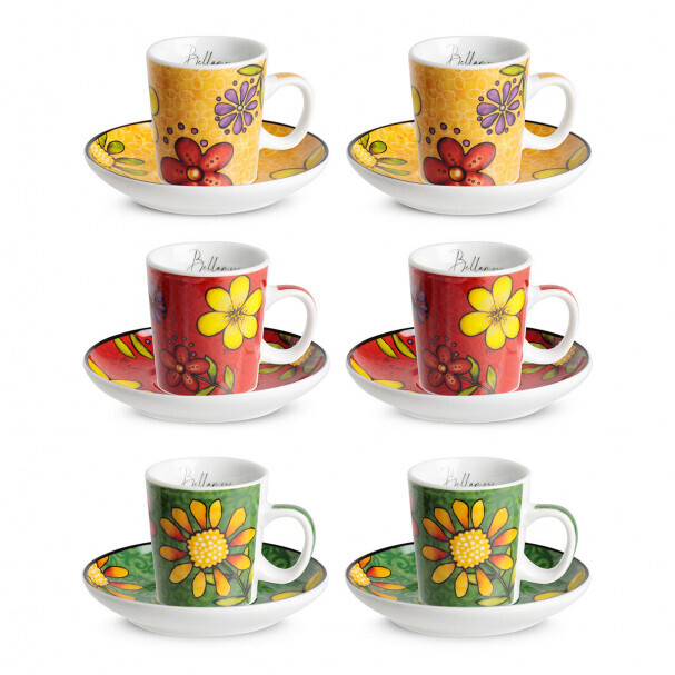 Set 6 tazzine di caffè in porcellana dal design moderno Bellamore