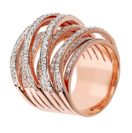 Bronzallure Anello a Fascia Intrecciato