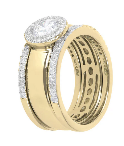 Bronzallure Anelli dorati con Verette e Solitario