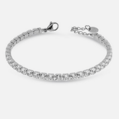Liu Jo Bracciale Donna Acciaio Tennis Zirconi 4MM, TENNIS: BIANCO