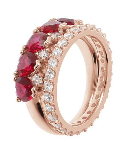 Bronzallure Anelli Bicolore con Cuori Mis:16