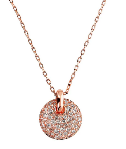 Bronzallure Collana Pendente Tondo Pavé