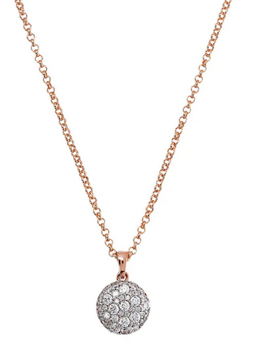 Bronzallure Collana Pendente Tondo Pavé