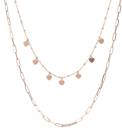 Bronzallure Collana Multifilo con Charms Cuore