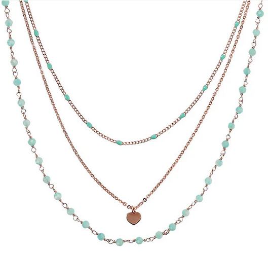 Bronzallure Collana Multifilo e Ciondolo Cuore