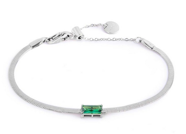 Marlù Bracciale catena snake con zircone baguette
