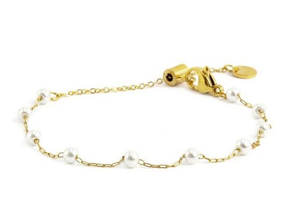 Marlù Bracciale catena con perle, BRACCIALE: GOLD