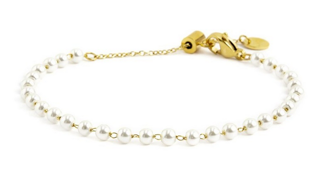 Marlù Bracciale catena con perle 3,3mm, BRACCIALE: GOLD