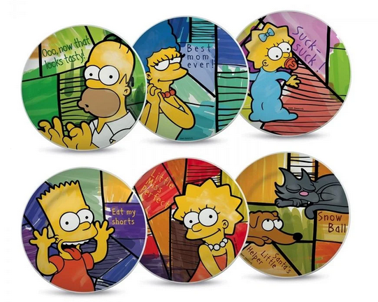 Egan Set 6 piattini dessert disegni assortiti simpsons
