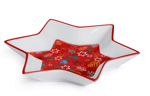 Egan Vassoio Natale Stella Rosso 21X21