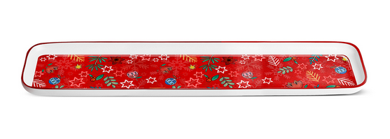 Egan Piatto Torrone Natale Rosso 33X11