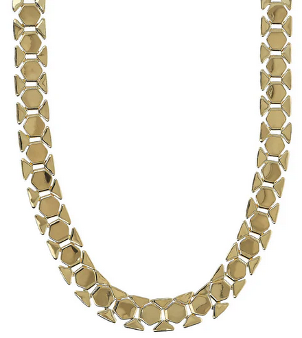 Etrusca Collana Girocollo Maglia Geometrica Piatta