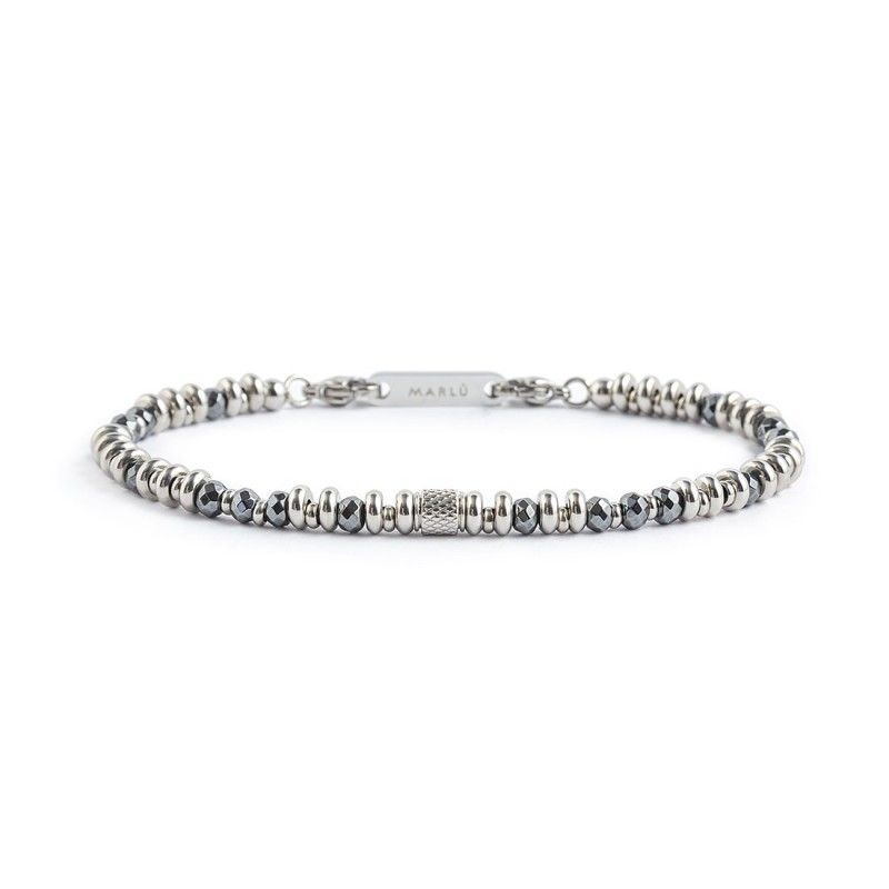 Marlù  Bracciale ematite e cilindro centrale