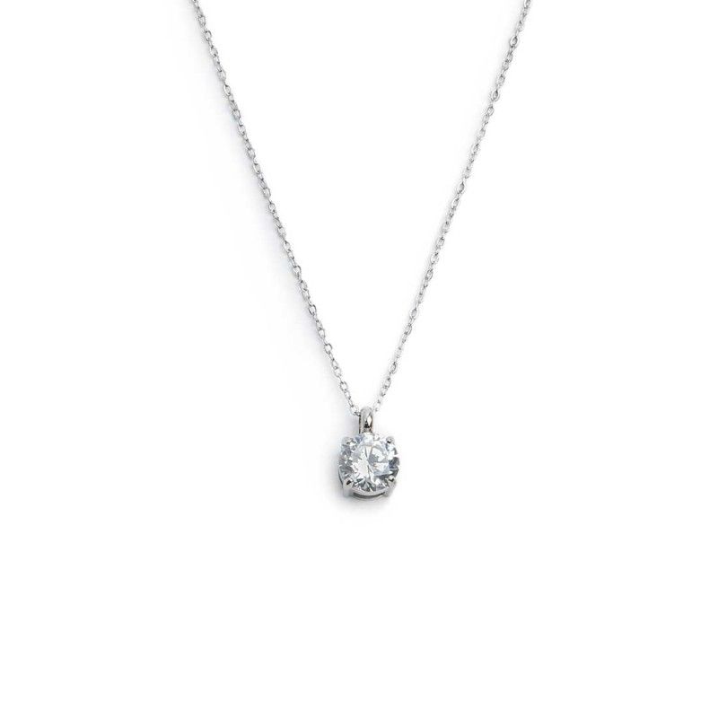 Marlù Collana catena cutting cross zircone centrale 7mm