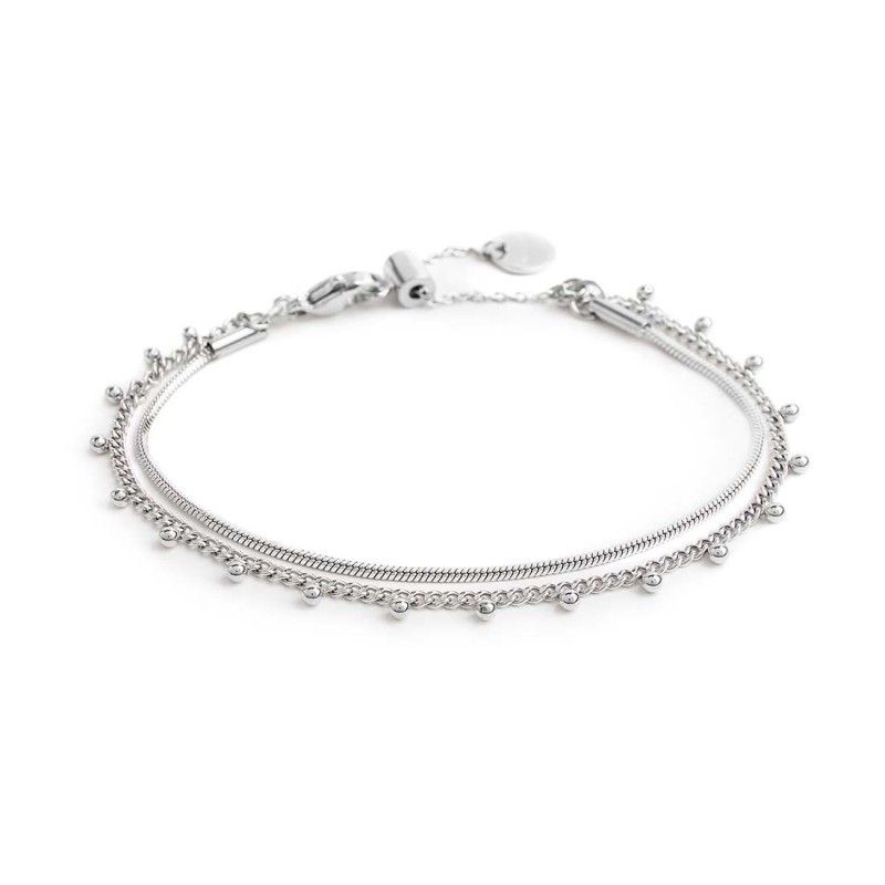Marlù Bracciale doppia catena snake e grumetta con sfere