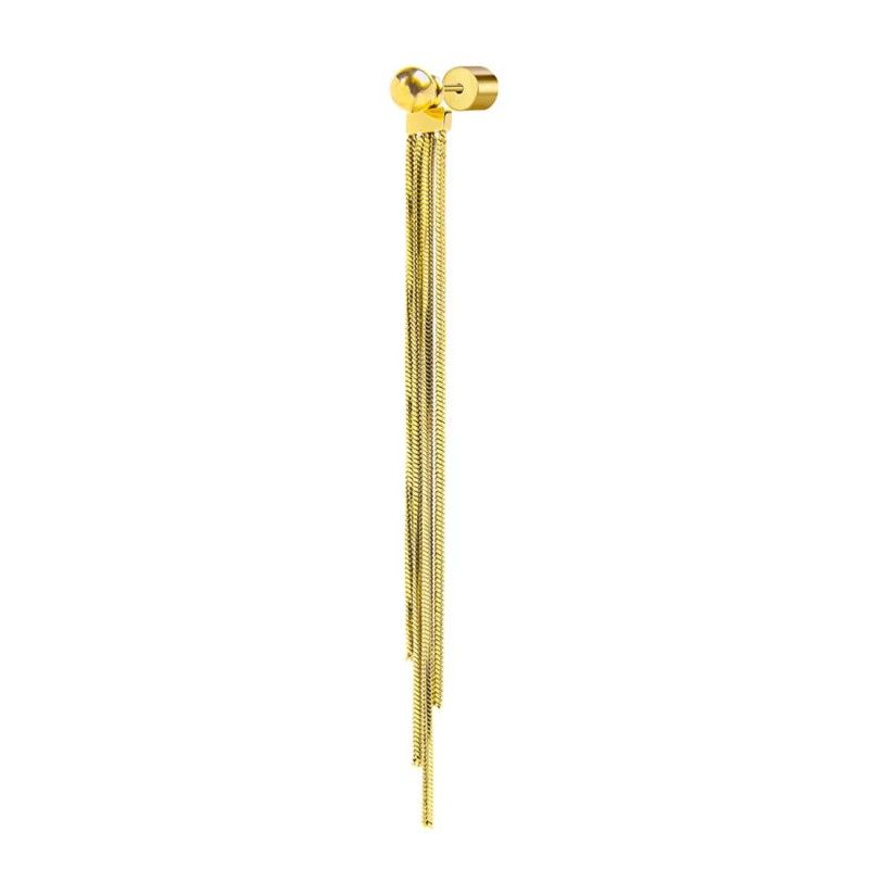 Marlù mono Orecchino pendente con catene snake quadrate