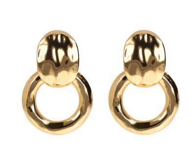 Etrusca Orecchini Pendenti ad Anello Martellati