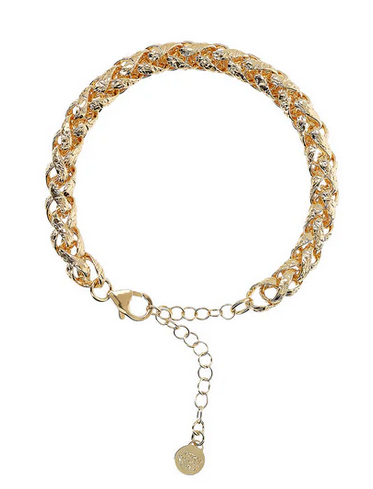 Etrusca Bracciale Maxi Catena Spiga Martellata