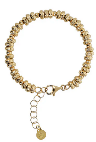 Etrusca Bracciale con Rondelle Martellate e Sfere Lucide