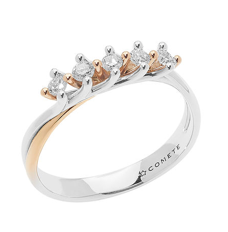 Comete Fedina in Oro rosa e bianco con Diamanti