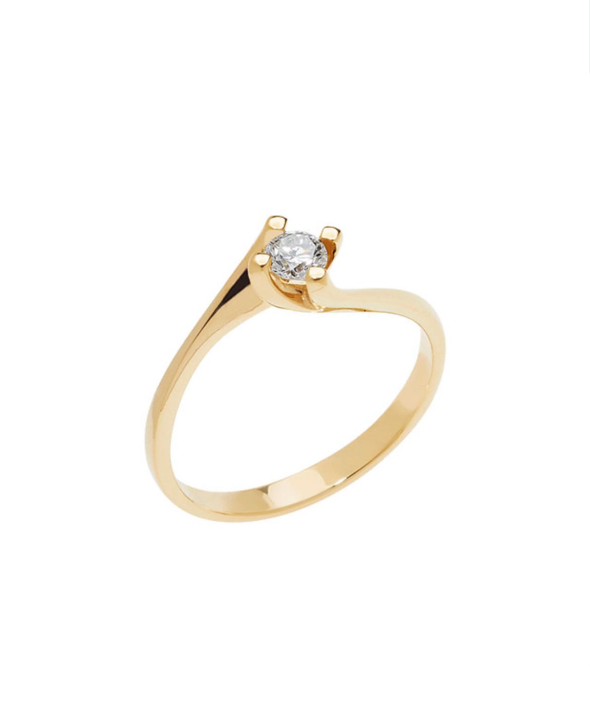 Comete Solitario Valentino in Oro Giallo e Diamante