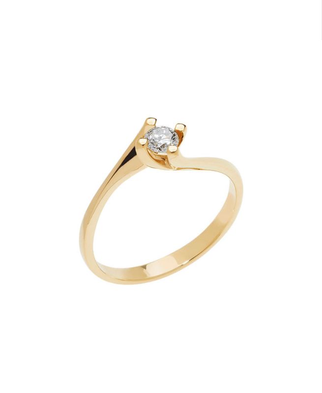 Comete Solitario Valentino in Oro Giallo e Diamante