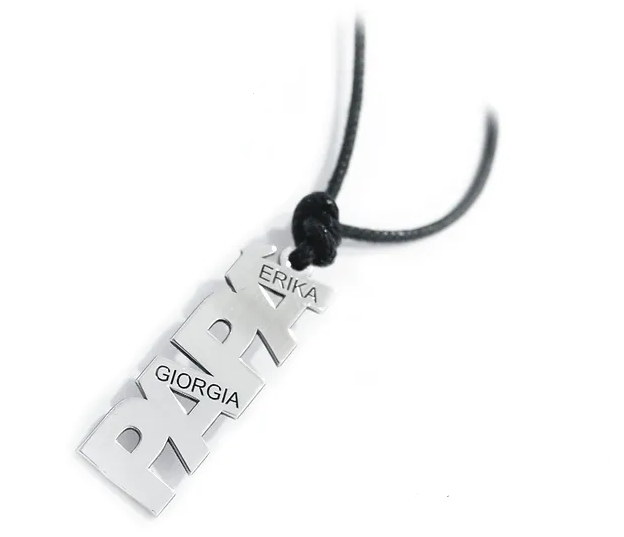 Ciondolo con scritta papà in argento