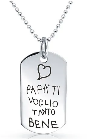 Targhetta con scritta papà in acciaio
