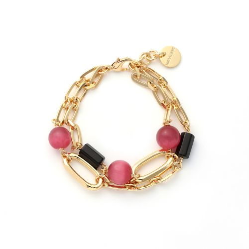 UnoAerre Bracciale Gipsy con sfere rosa