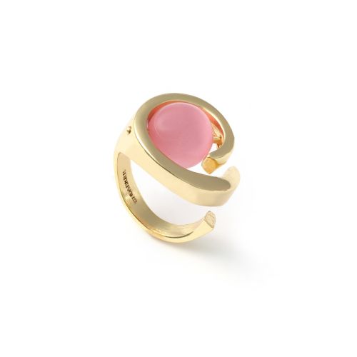 UnoAerre Anello Gipsy con sfera rosa