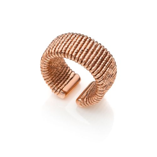 UnoAerre Anello in bronzo dorato rosa