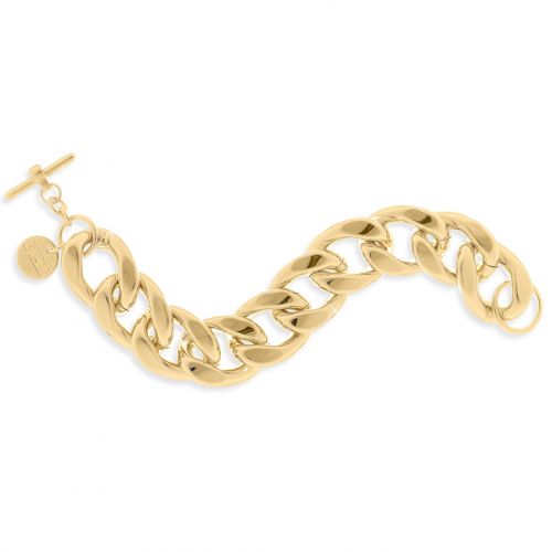 UnoAerre Bracciale con catena maxi in bronzo dorato
