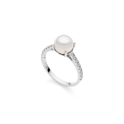 UnoAerre Anello in argento con perla n.16
