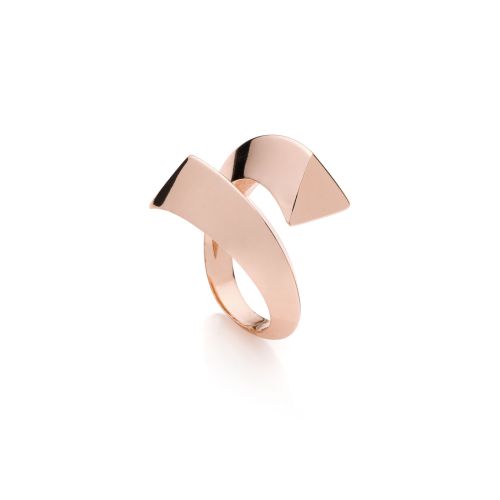 UnoAerre Anello contrarié rosa Triangoli