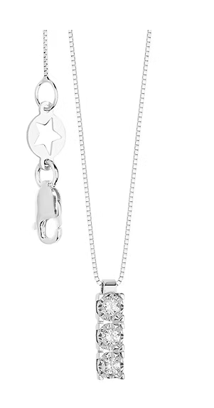 Comete Collana Trilogy in Oro e Diamanti Bianchi