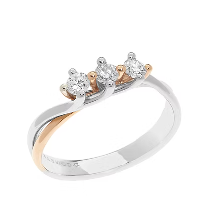 Comete Trilogy Bicolore in Oro e Diamante