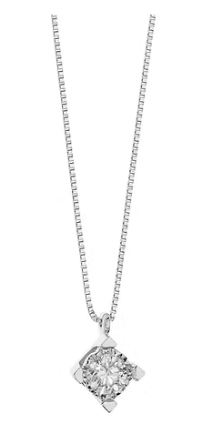 Comete Collana Punto luce diamantato in Oro e Diamante