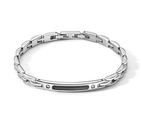 Comete Bracciale in Acciaio, Pvd e zirconi