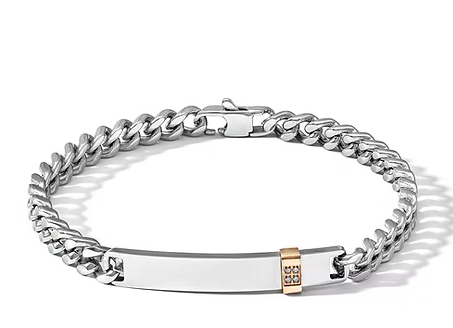 Comete Bracciale in Acciaio, pvd rosè e Diamanti bianchi
