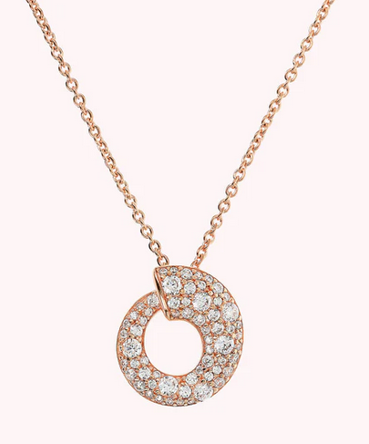 Bronzallure Collana con Pendente a Cerchio Graduato in Pavé